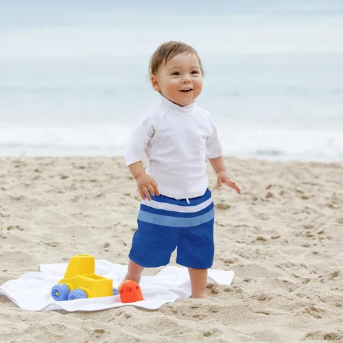 Vista 4 de i play. by green sprouts - Shorts de baño para niños con pañal de natación reutilizable integrado