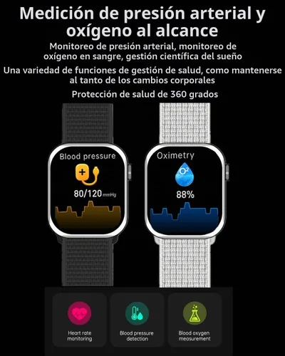 Vista 4 de Reloj inteligente para hombres y mujeres para teléfonos Android iOS compatible con iPhone, pantalla táctil completa rastreador de fitness