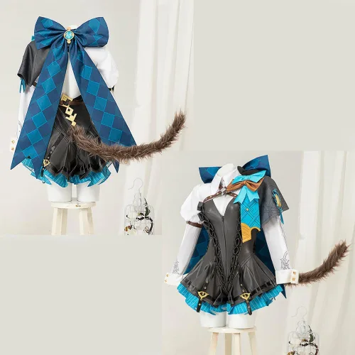 Vista 2 de Lynette - Disfraz de Genshin Impact para Halloween, uniforme de juego de rol para mujer