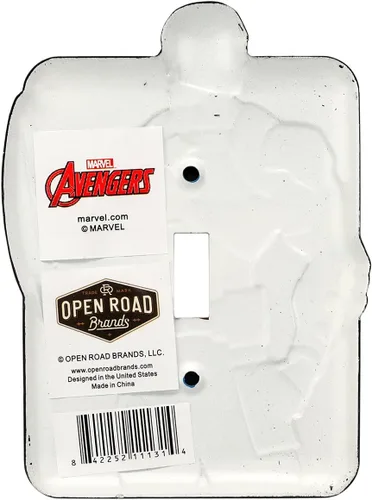Vista 3 de Placa de Interruptor de Luz de Metal en Relieve de Marvel Capitán América - Decoración de Placa de Interruptor de Capitán América para Dormitorio
