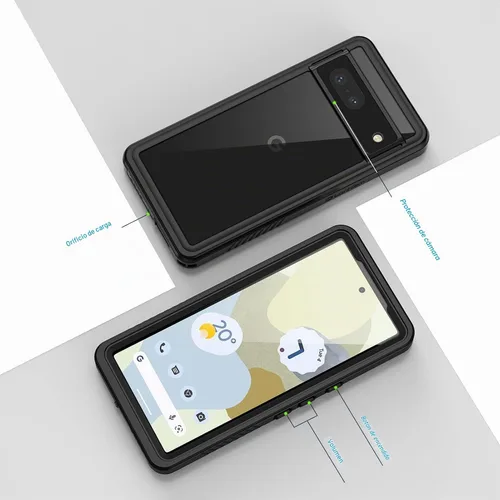 Vista 6 de Lanhiem Funda para Google Pixel 7, IP68 Impermeable a Prueba de Polvo con Protector de Pantalla Integrado, Funda Protectora de Teléfono de Cuerpo