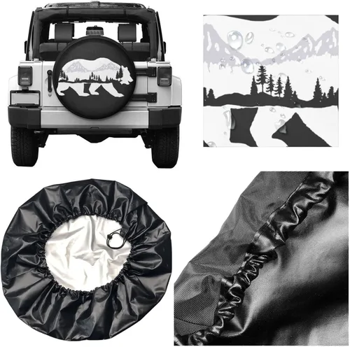 Vista 7 de Bear and Mountain - Cubierta de neumático de repuesto para neumáticos, impermeables, ajuste universal para remolque, RV, SUV, camión, caravana
