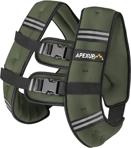 Vista 22 de APEXUP - Chaleco con peso de 5, 10, 15, 20, 25 y 30 libras para hombre y mujer, con rayas reflectantes, equipo para entrenamiento de fuerza y correr