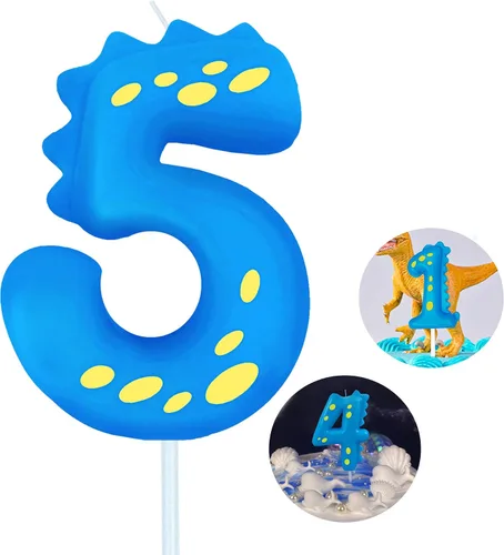 Vista 33 de Velas de cumpleaños con número (0 velas rojas) con forma de dinosaurio, velas de pastel de feliz cumpleaños para decoración de fiesta de cumpleaños