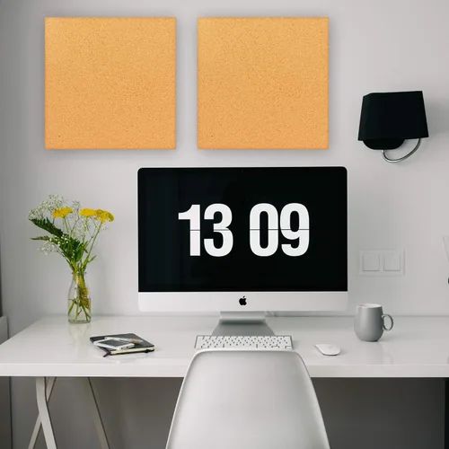 Vista 8 de Azulejos cuadrados de corcho de 12 x 12 pulgadas con parte trasera autoadhesiva, 1/2 pulgada de grosor, mini tablones de anuncios de pared
