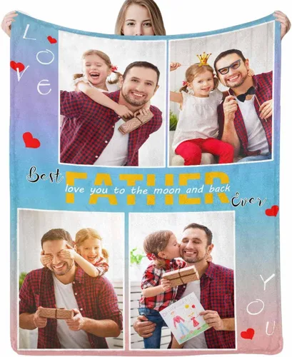 Vista 19 de Manta personalizada para papá abuelo, regalo de manta personalizada para el día del padre, manta personalizada con foto para papá, regalo