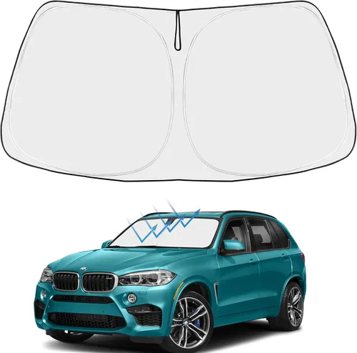 Vista 47 de Proadsy Parasol para parabrisas Rivian R1S 2022-2025 2026 de 4 capas plegable, protector de parasol frontal que bloquea los rayos UV, mantiene