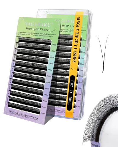 Vista 149 de NAGARAKU YY - Extensiones de pestañas, suministros Y, Lash 4D, Easy Fan, pestañas cruzadas de volumen ruso, pestañas YY, tejidas a mano, malla