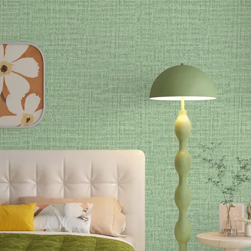 Vista 3 de TANONE Papel de Contacto Despegar y Pegar (15.8in x 197in), Papel Tapiz de Tela de Hierba Autoadhesivo Removible, Papel de Pared de Tela de Lino