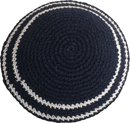 Vista 2 de Gorro de punto Kippah Yarmulke de 7.5in, para hombre o niño