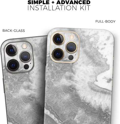 Vista 9 de DesignSkinz Kit de calcomanías de cuerpo completo compatible con iPhone 15 Plus, mármol gris pizarra V26