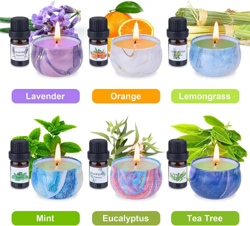 Vista 3 de Kit de fabricación de velas SUPERSUN para adultos - Regalo DIY de Navidad para principiantes, incluye cera de abejas, aceites esenciales, tintes