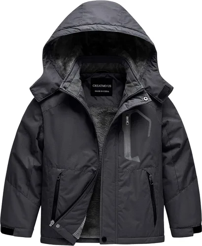 Vista 19 de CREATMO US Chaqueta de esquí impermeable para niño, abrigo de nieve cálido para invierno, resistente al viento, chaqueta de lluvia para snowboard