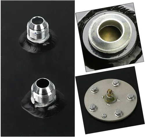 Vista 9 de Celda de Combustible Tanque de Gasolina de Alimentación Superior de Aluminio de 19 Galones+Tapa+Sensor de Nivel 72L Negro