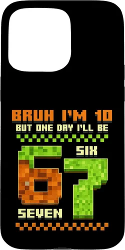 Vista 30 de Bruh I'm 10 But One-Day I'll Be 67 Retro 10th Birthday Kids Case for iPhone XR