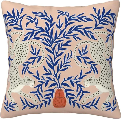 Vista 11 de Almohada de terciopelo con estampado de puntos de leopardo rosa y naranja, juego para el hogar, cómoda decoración de cama cuadrada, sofá al aire