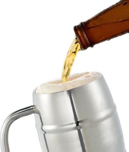 Vista 4 de GALVANOX Taza de cerveza aislada de acero inoxidable con asa y tapa para sorber (para Navidad/cumpleaños/día del padre) I Identify As Sober