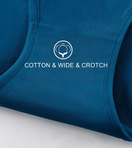 Vista 4 de ASIMOON Ropa interior para mujer, de algodón, con control de abdomen, cintura alta, talla grande, cobertura completa, pantaletas, paquete