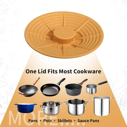 Vista 7 de Tapa universal de silicona para cuencos y ollas pequeñas, silicona de grado alimenticio, sin BPA, cubierta para microondas, protector