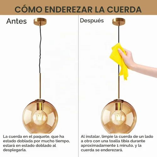 Vista 3 de Luces colgantes de cristal ámbar para isla de cocina, colgante