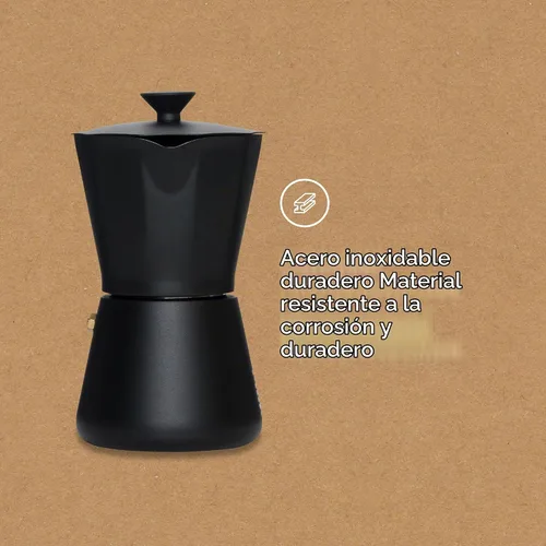 Vista 3 de MiiR Nueva olla Moka estándar, 10 onzas, cafetera duradera para preparar café expreso rico