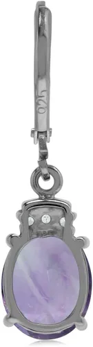 Vista 3 de Silvershake - Pendientes colgantes de plata de ley 925 con forma ovalada, 0.394 x 0.315in