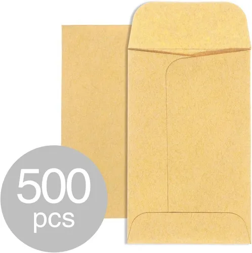 Vista 12 de ACSTEP Paquete de 500 sobres para monedas y piezas pequeñas #1 sobre de punta de 2-1/4 x 3-1/2 con solapa engomada para uso en el hogar, jardín u