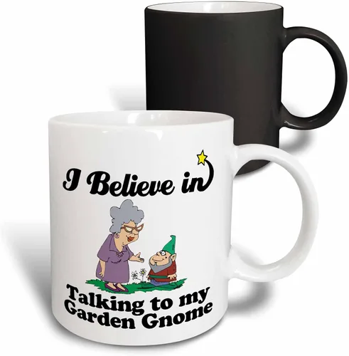 Vista 13 de 3dRose I Believe In Talking To Garden Gnomo - Tazas (taza_105583_9)