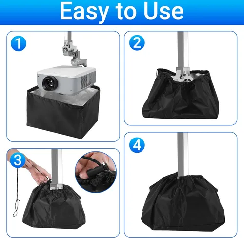 Vista 3 de Mini proyector para montaje en techo y exterior Projector Cover Is Made Of Uv-Resistant Oxford Cloth, Projector Dust shield Is Suitable