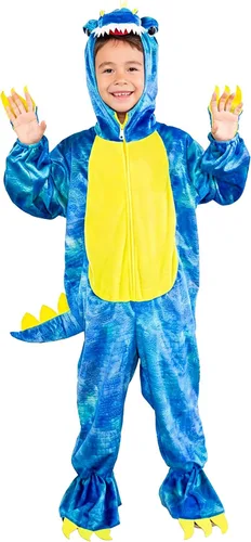 Vista 10 de Disfraz de dinosaurio T-Rex para niños, disfraz de dinosaurio con capucha