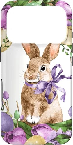 Vista 30 de Floral Easter Bunny Wreath Decor for Women Cute Easter Day Case for iPhone 17