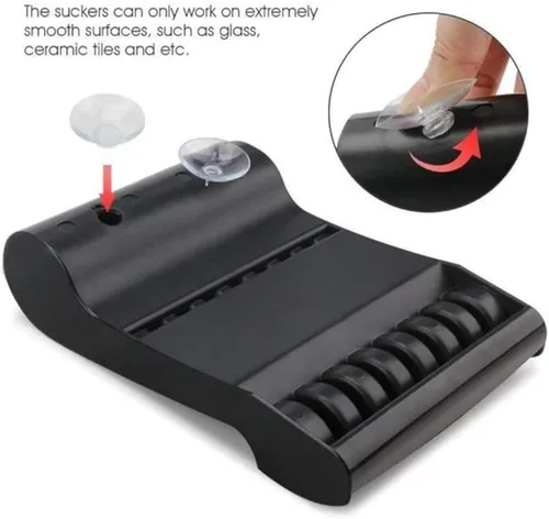 Vista 3 de Tujuna Estante profesional para peluquería, tijeras de peluquería, bandeja de almacenamiento, bandeja de almacenamiento de tijeras de ABS disponible