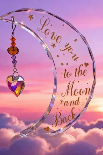 Vista 8 de Figura de luna de cristal "I Love You to the Moon and Back
