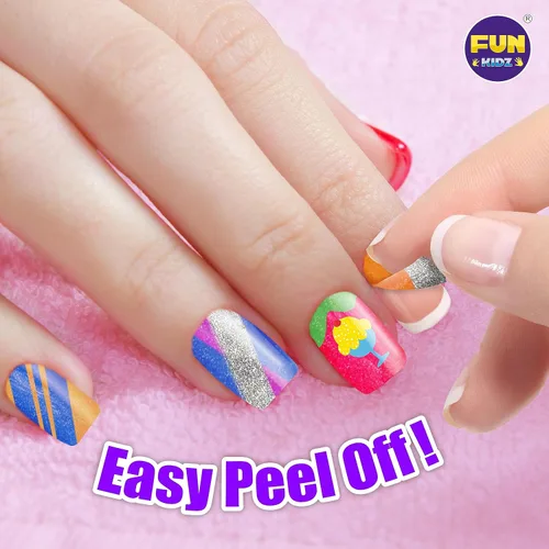 Vista 2 de FunKidz - Kit de arte de uñas para niñas, tamaño 17.91 pulgadas de ancho x 12.4 pulgadas de largo con esmalte de uñas pelable, secador de uñas