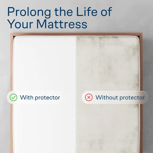 Vista 12 de Protector de colchón impermeable con cremallera, tamaño Queen de 60 x 80 x 15 a 18pulgadas, protector de bolsillo extra profundo, protección