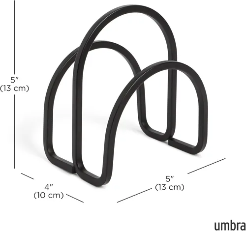 Vista 3 de Umbra Servilletero Squire para cena cuadrada y rectangular, cóctel, servilletas de almuerzo, diseño moderno de metal que parece hierro fundido