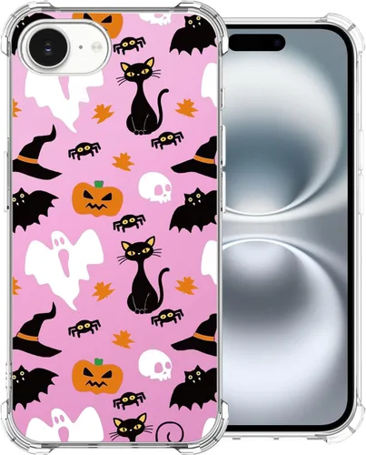 Vista 16 de Funda transparente de Halloween para Google 6a, con patrón de fantasma, funda protectora de TPU suave, delgada, a prueba de golpes, para niños