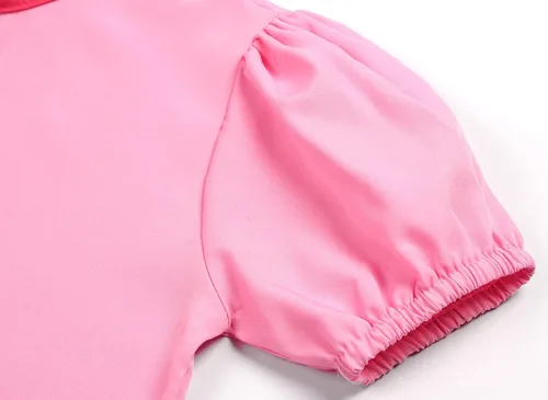 Vista 3 de Super Brothers - Disfraz de melocotón para niñas vestido de princesa con corona para fiesta de Halloween
