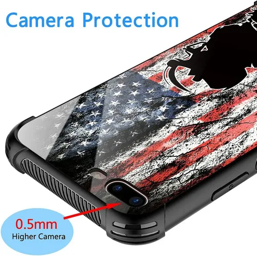 Vista 4 de DJSOK Funda para iPhone 7/8/SE2, diseño de patrón de lujo, a prueba de golpes, funda resistente para hombre y mujer, bandera de fútbol americano