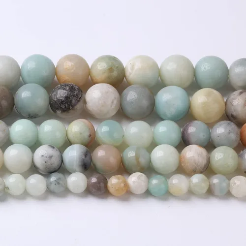 Vista 283 de 100 cuentas de piedra multicolor natural de 0.236 pulgadas (0.236 in), cuentas espaciadoras sueltas redondas para hacer pulseras, collares, aretes