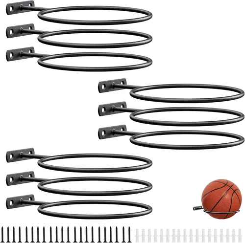 Vista 9 de Ball Holder Wall Mount Bulk,Basketball Football Stand Ball Storage