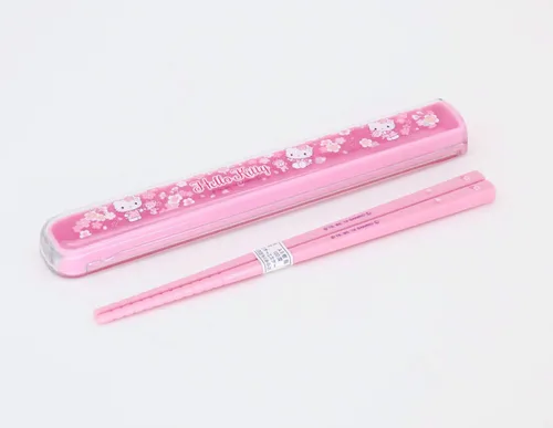 Vista 8 de OSK Hello Kitty Sakura HS-11 - Juego de palillos con tapa