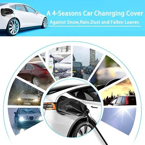 Vista 6 de Cubierta de puerto de enchufe del cargador EV, accesorios de carga de coche eléctrico, cubierta impermeable para cargador EV al aire libre