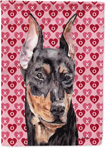 Vista 326 de Caroline's Treasures SS4484GF Bandera de jardín con diseño de bulldog inglés y corazones para el Día de San Valentín, bandera decorativa para patio