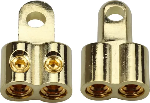 Vista 2 de ZOOKOTO 2 entradas clásicas de doble calibre 2/0 a reductor de terminal de anillo de 5/16 pulgadas, oro Dorado