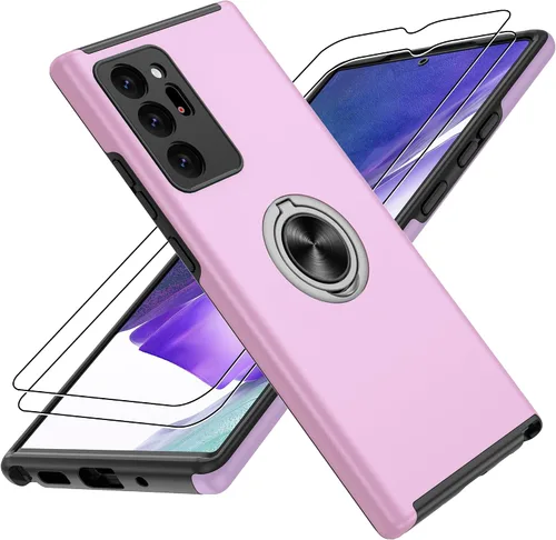 Vista 50 de Gritup - Funda para Galaxy A05S con protector de pantalla HD×2, funda protectora para teléfono a prueba de golpes con soporte magnético de anillo