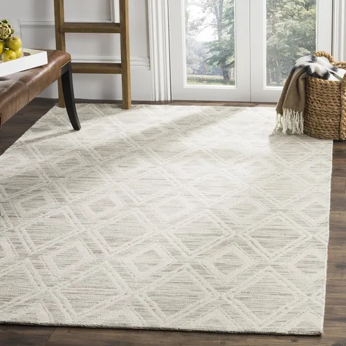 Vista 8 de SAFAVIEH Marbella Collection - Alfombra decorativa, 2 pies 3 pulgadas x 4 pies, color plateado y marfil, diseño de transición, ideal para zonas