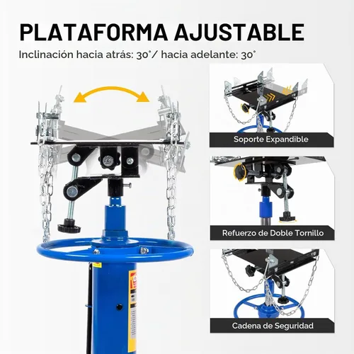 Vista 5 de TUFFIOM Gato de transmisión, 1100 lbs 1/2Ton hidráulico de 2 etapas de elevación alta vertical telescópica, rango de elevación de 34" a 68