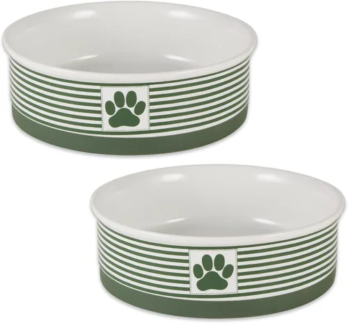 Vista 15 de Bone Dry Ceramic Stripe Paw - Cuencos para mascotas, aptos para lavavajillas, pequeños, 4.25 x 2, negro, 2