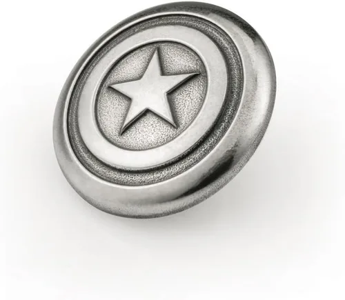 Vista 2 de Royal Selangor Pin de solapa con acabado a mano de la colección Marvel Capitán América, Metal, No es una piedra preciosa